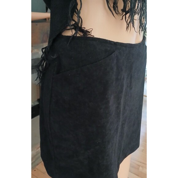 Vintage Women's 3/4 Velvet Black Zip Up Mini Skirt Made in USA Classic Retro - Picture 5 of 9